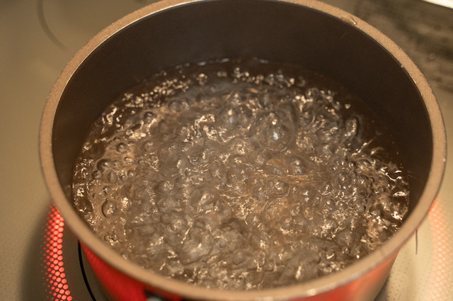 ベースパスタ　お湯沸騰させる